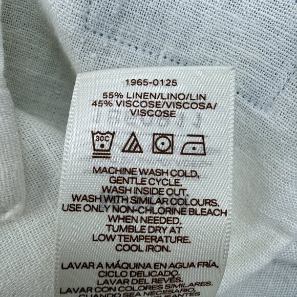 Scotch & Soda Men's Linen Blend Short Sleeve Woven Shirt Medium White, NEW - Picture 9 of 12